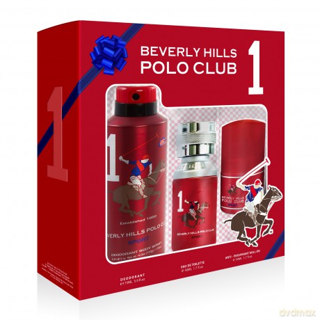 BEVERLY HILLS Polo Club Sport Nr.1 Zestaw upominkowy Woda toaletowa 50 ml + Dezodorant w sprayu 175 ml + Antyperspirant w kulce 50 ml50 ml