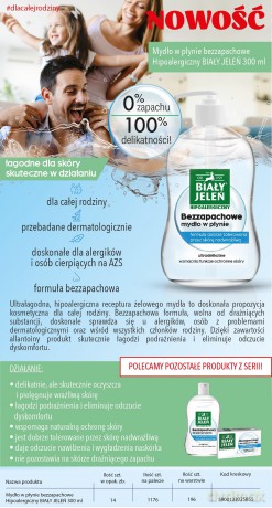 BIAŁY JELEŃ Mydło w płynie bezzapachowe hipoalergiczne 300 ml