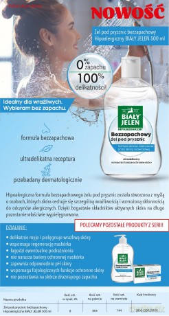 BIAŁY JELEŃ Żel pod prysznic bezzapachowy hipoalergiczny 500 ml