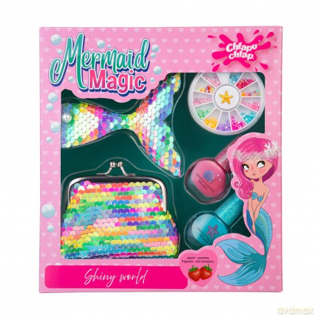CHLAPU CHLAP Mermaid Magic Zestaw dziecięcy z portmonetką, lakierami do paznokci, spinką do włosów i ozdobami