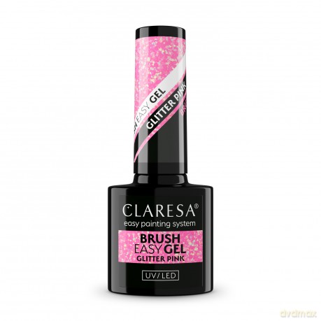 CLARESA Brush Easy Gel Żel do paznokci - Glitter Pink 5 g