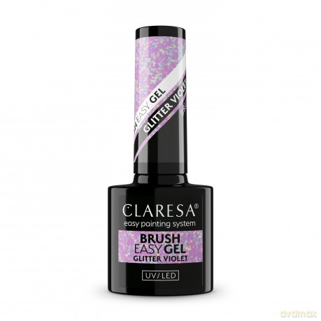 CLARESA Brush Easy Gel Żel do paznokci - Glitter Violet 5 g