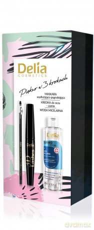 DELIA Zestaw Makeup 2 Woda miceralna + Mascara + Kredka