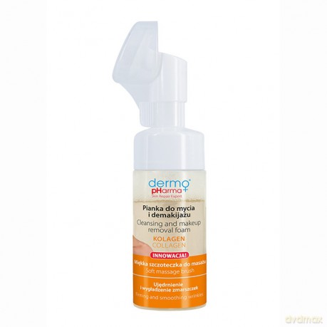 DERMO PHARMA+ Pianka do mycia i demakijażu twarzy ze szczoteczką - Kolagen 125 ml