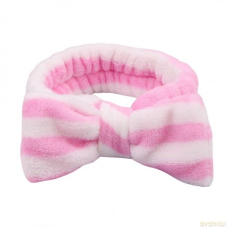 ECARLA Opaska kosmetyczna do włosów z kokardą różowo-biała OPK18RB