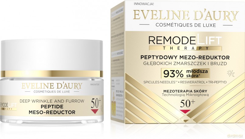 EVELINE D`AURY Remodelift Therapy Peptydowy Mezo-Reduktor głębokich zmarszczek i bruzd 50+ na dzień i noc 50 ml