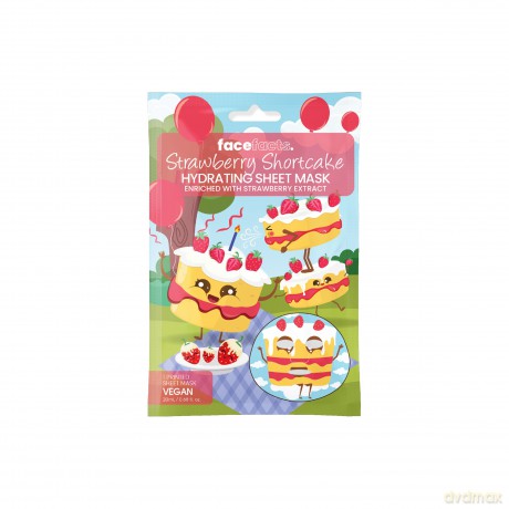 FACE FACTS Printed Maseczka odświeżająca w płachcie - Strawberry Shortcake 20 ml