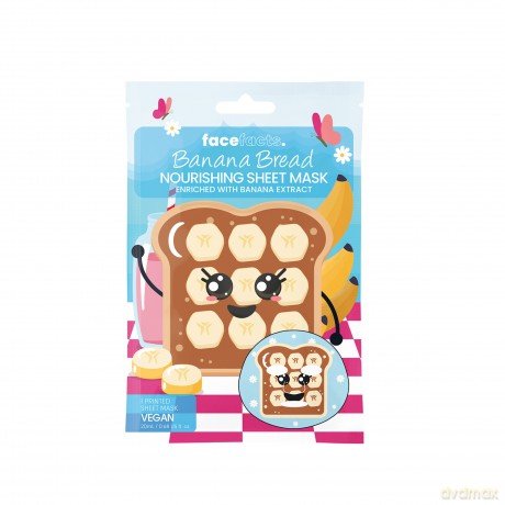 FACE FACTS Printed Maseczka odżywcza w płachcie - Bananowy chlebek 20 ml