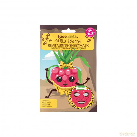 FACE FACTS Printed Maseczka rewitalizująca w płachcie - Malina 20 ml