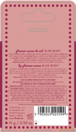 FLOSLEK Glimmer Serum do ust Blink Berry 14 g