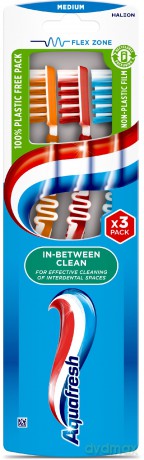 GSK AQUAFRESH Szczoteczka IN-BETWEEN CLEAN MED.3sz