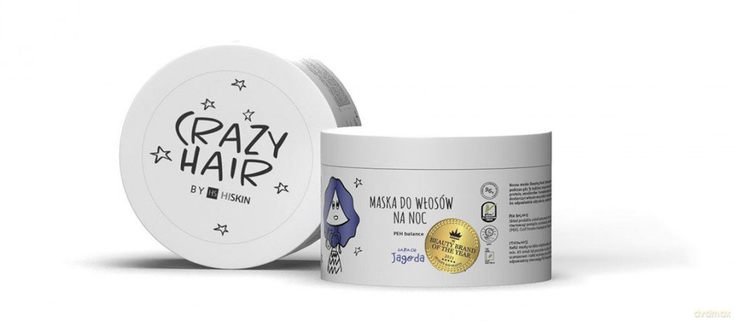 HISKIN Crazy Hair Maska do włosów na noc - Jagoda 300 ml