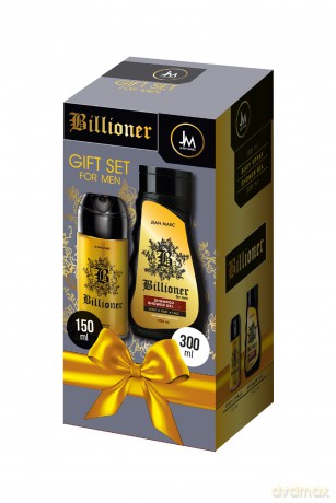 JEAN MARC Billioner Zestaw prezentowy męski - Deo spray 150 ml + Żel pod prysznic 300 ml