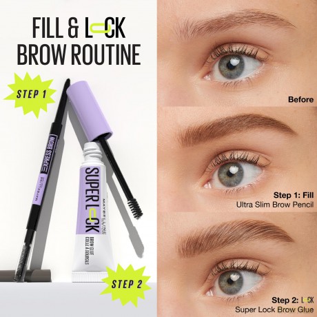 MAYBELLINE Super Lock Żel do brwi 260 Deep Brown 7 ml