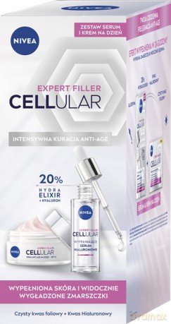NIVEA CELLULAR Expert Filler Zestaw prezentowy Krem na dzień + Serum hialuronowe