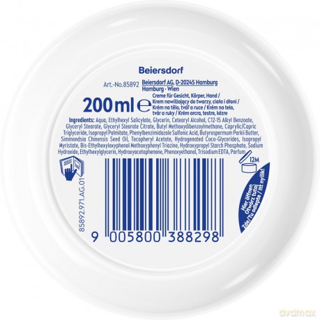 NIVEA Soft Daily UV Krem intensywnie nawilżający SPF15 do twarzy,ciała i rąk 200 ml