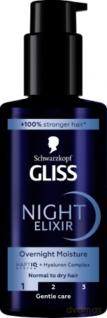 SCHWARZKOPF Gliss Elixir Overnight Moisture Kuracja nawilżająca do włosów normalnych i suchych 100 ml
