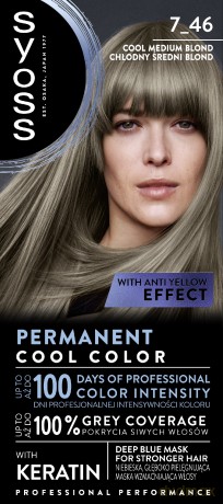 SYOSS Farba do włosów 7-46 Chłodny Średni Blond