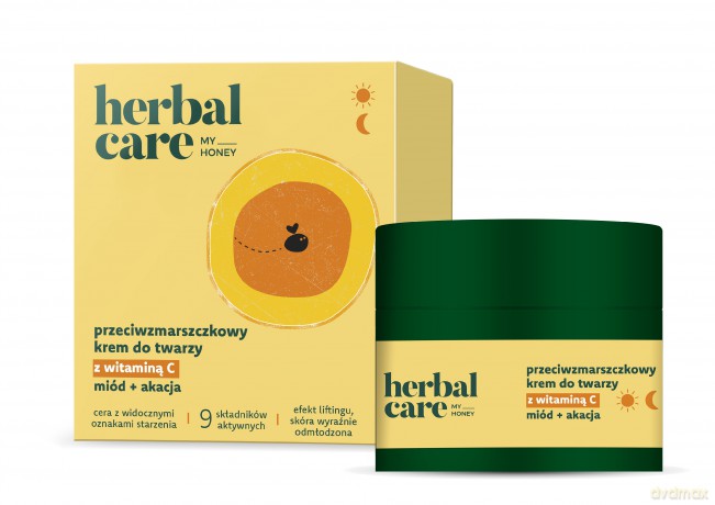 HERBAL CARE My Honey Przeciwzmarszczkowy Krem do twarzy z witaminą C + miód i akacja - do cery z widocznymi oznakami starzenia na dzień i noc 50 ml