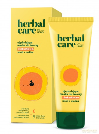 HERBAL CARE My Honey Ujędrniająca Maska do twarzy z bakuchiolem + miód i malina na noc - do cery normalnej i pozbawionej blasku 50 ml