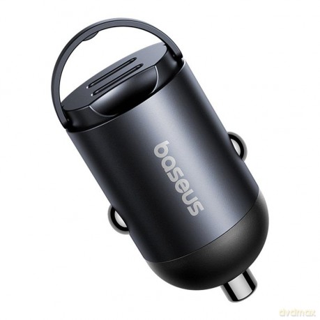 Baseus ładowarka samochodowa USB-C - USB-C 30W czarna Mini Tiny Star 2C
