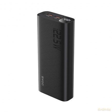 BWOO Power bank 22,5W, 20000 mAh z wyświetlaczem LCD, czarny