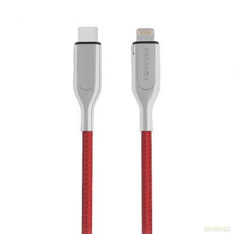 Forever Core kabel MFI PD Ultra Fast USB-C - Lightning 1,5 m 2,4A czerwony