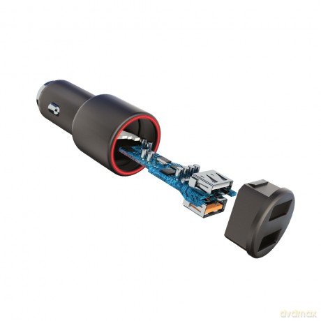 Forever Core ładowarka samochodowa QC 3.0 2x USB 2,4A 30W szara