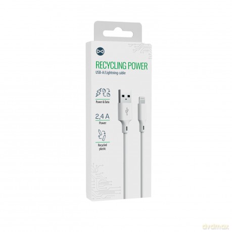 Forever kabel recycling USB-A - Lightning 1,5m 2,4A KR12-AL-00 biały