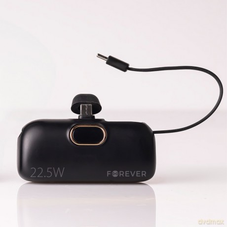 Forever mini power bank MTB-100 22.5W 5000 mAh USB C czarny