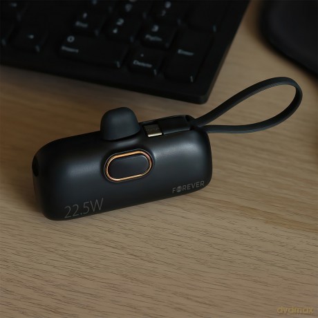Forever mini power bank MTB-100 22.5W 5000 mAh USB C czarny