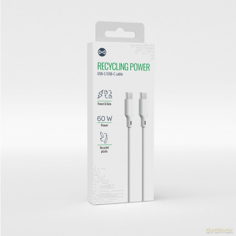 Forever recycling kabel USB-A - USB-C 1,5m 3A KR60-AC-00 biały