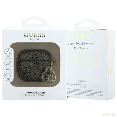 Guess nakładka do AirPods 4 4G Charm Collection Brązowa