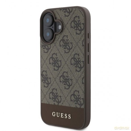 Guess nakładka do iPhone 16 6,1"; GUHCP16SG4GLBR brązowa hardcase 4G Bottom Stripe