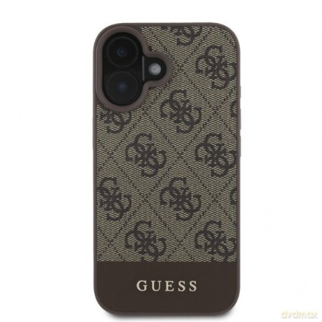 Guess nakładka do iPhone 16 6,1"; GUHCP16SG4GLBR brązowa hardcase 4G Bottom Stripe