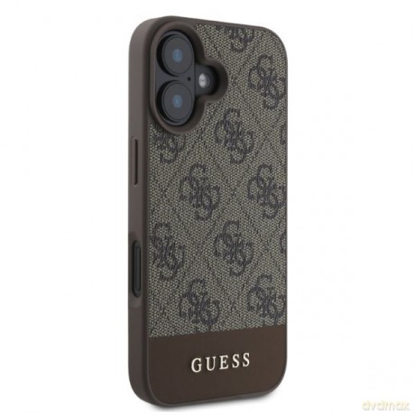 Guess nakładka do iPhone 16 6,1"; GUHCP16SG4GLBR brązowa hardcase 4G Bottom Stripe