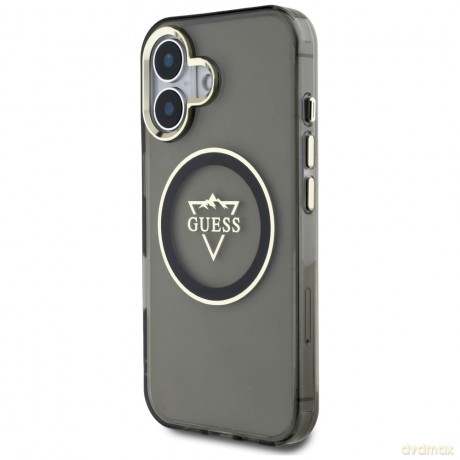 Guess nakładka Hardcase MagSafe IML Metal Mountain Logo do iPhone 16 6,1"; Czarna