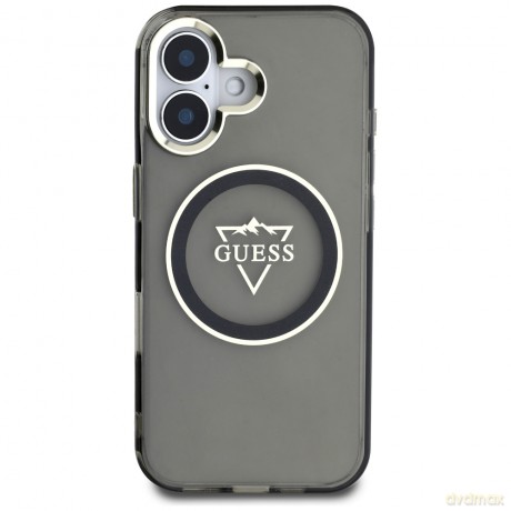 Guess nakładka Hardcase MagSafe IML Metal Mountain Logo do iPhone 16 6,1"; Czarna