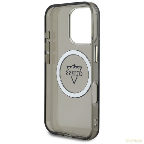 Guess nakładka Hardcase MagSafe IML Metal Mountain Logo do iPhone 16 Pro 6,3"; Czarna