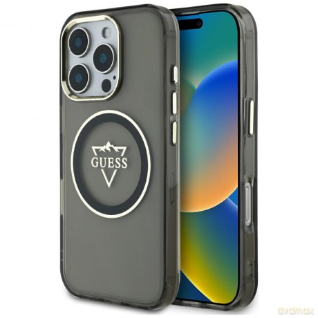 Guess nakładka Hardcase MagSafe IML Metal Mountain Logo do iPhone 16 Pro Max 6,9"; Czarna