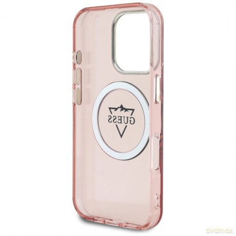 Guess nakładka Hardcase MagSafe IML Metal Mountain Logo do iPhone 16 Pro Max 6,9"; Różowa
