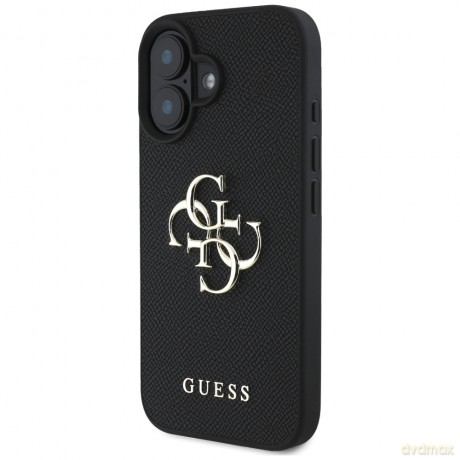 Guess nakładka Hardcase PU Grained Big 4G and Classic Logo do iPhone 16 6,1"; Czarna