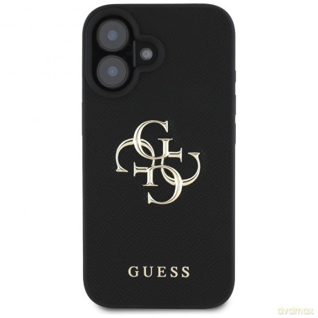 Guess nakładka Hardcase PU Grained Big 4G and Classic Logo do iPhone 16 6,1"; Czarna