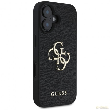 Guess nakładka Hardcase PU Grained Big 4G and Classic Logo do iPhone 16 6,1"; Czarna