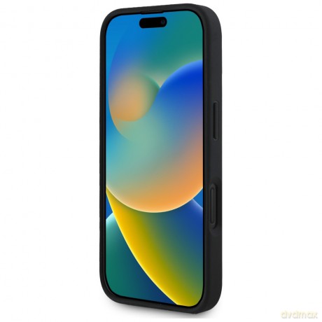 Guess nakładka Hardcase PU Grained Big 4G and Classic Logo do iPhone 16 6,1"; Czarna