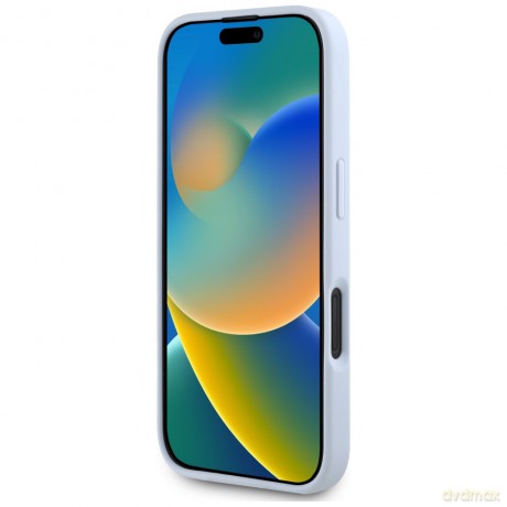 Guess nakładka Hardcase PU Grained Big 4G and Classic Logo do iPhone 16 6,1"; Niebieska