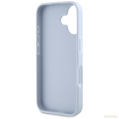 Guess nakładka Hardcase PU Grained Big 4G and Classic Logo do iPhone 16 6,1"; Niebieska