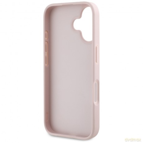 Guess nakładka Hardcase PU Grained Big 4G and Classic Logo do iPhone 16 6,1"; Różowa