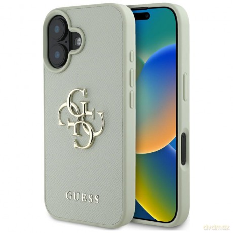 Guess nakładka Hardcase PU Grained Big 4G and Classic Logo do iPhone 16 6,1"; Zielona