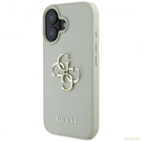 Guess nakładka Hardcase PU Grained Big 4G and Classic Logo do iPhone 16 6,1"; Zielona